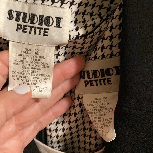 Black & White 2 pc Dress with Matching Jacket and Scarf Size 10P - Picture 6 of 6